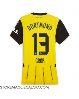 Borussia Dortmund Pascal Gross #13 Maglia Gara Casa Repliche 2024-25 Donna Maniche Corte Borussia Dortmund Pascal Gross #13 Maglia Gara Casa Repliche 2024-25 Donna Maniche Corte